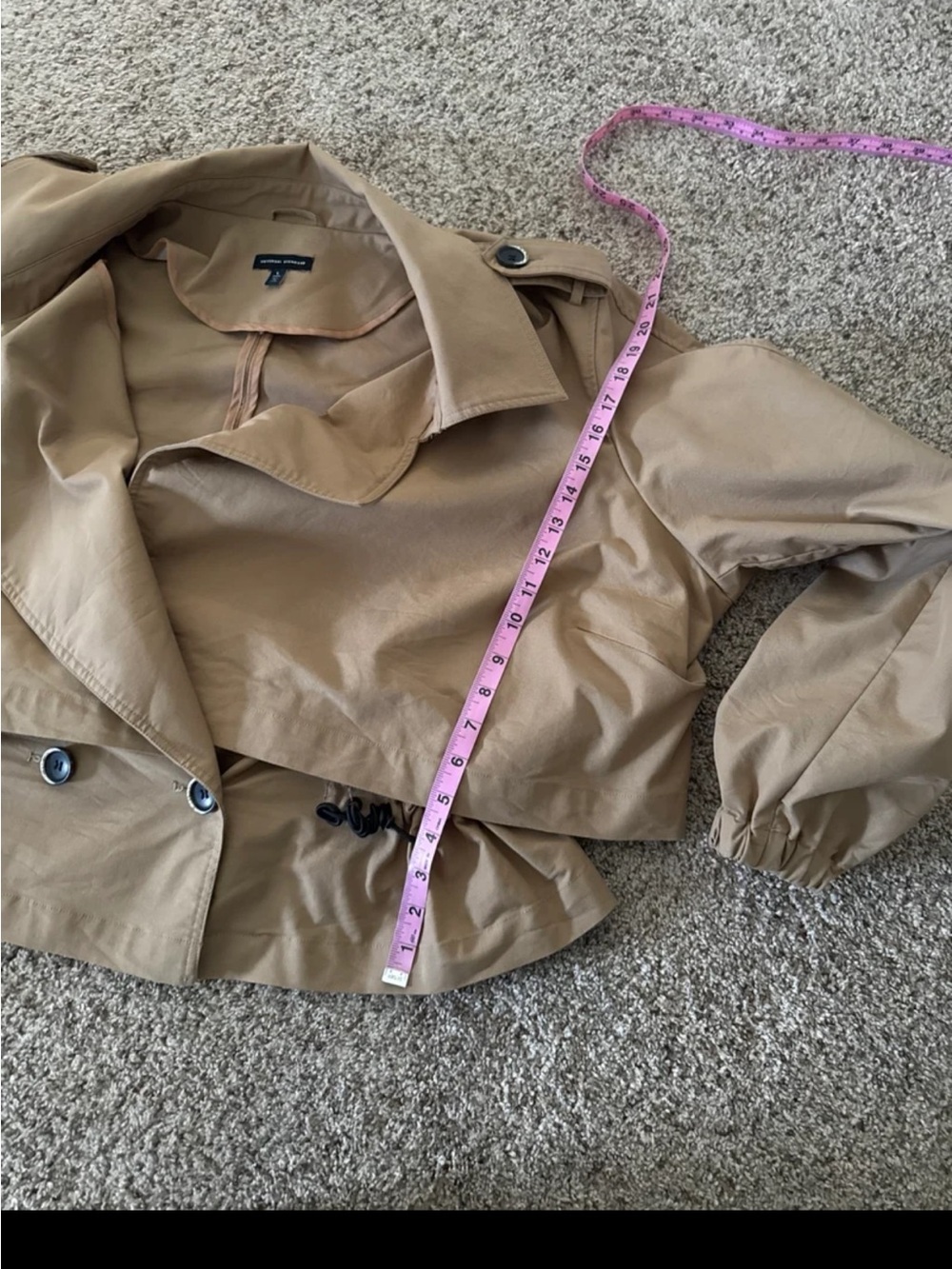 UNIVERSAL STANDARD 
Leonard Water Repellent Crop Trench Jacket
Size Large or 1X - Picture 11 of 12
